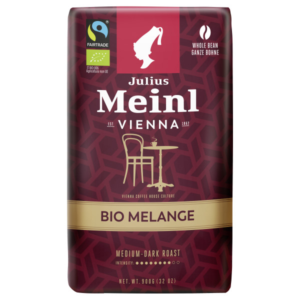 Vienna BIO Melange Faitrade Bohne 900g Neues Beuteldesign