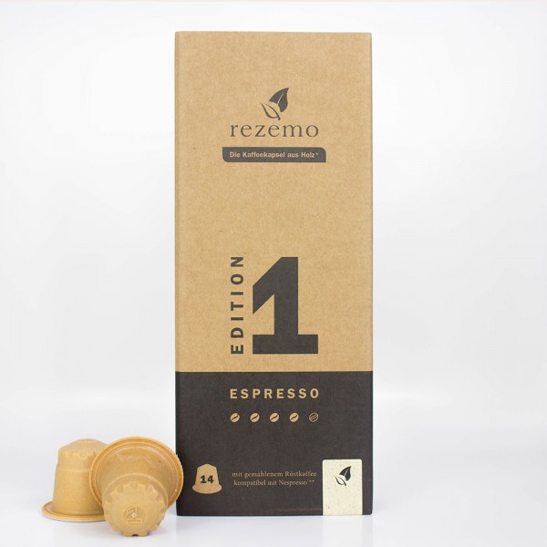 rezemo espresso edition eins - Kaffeekapsel aus Holz Nespresso® kompatibel