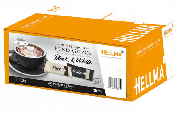 Kekse Black & White von HELLMA 200 Stück mit Kakao- oder Vanillegeschmack