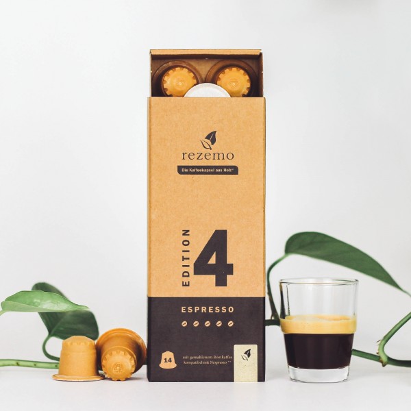 rezemo espresso edition 4 - Kaffeekapsel aus Holz Nespresso® kompatibel