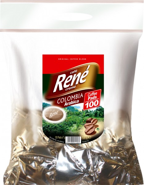 Rene Cafe Creme 100 Pads Colombia Arabica